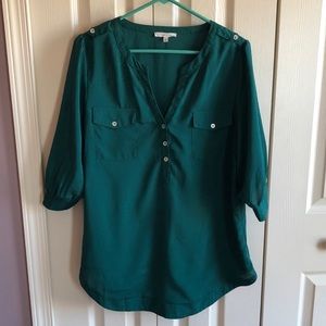 41Hawthorn Filbert Blouse in Emerald Green